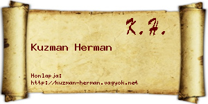 Kuzman Herman névjegykártya